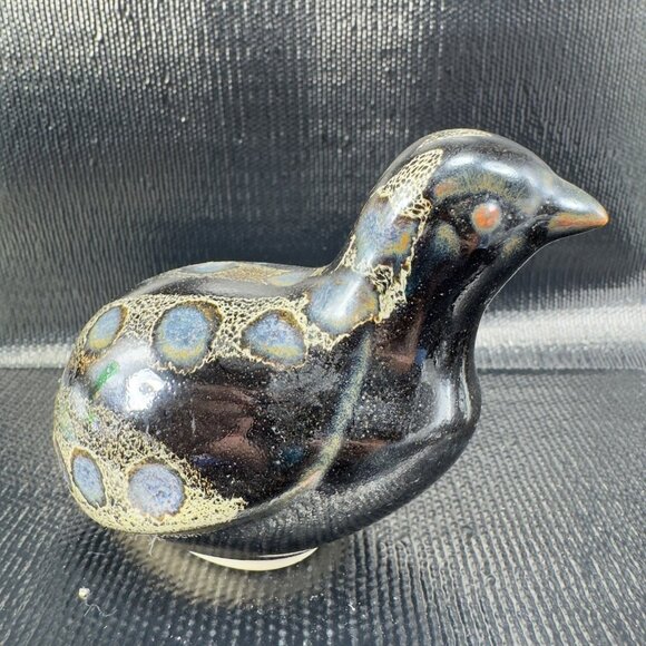 Vintage 1960s Chinese Ceramic Quail Figurine Hand Made Stoneware Pottery Bird - Picture 5 of 13